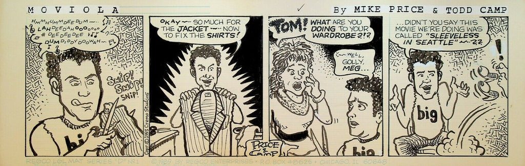 Tom Hanks Meg Ryan Parody Original Art Moviola 1994 Price & Camp