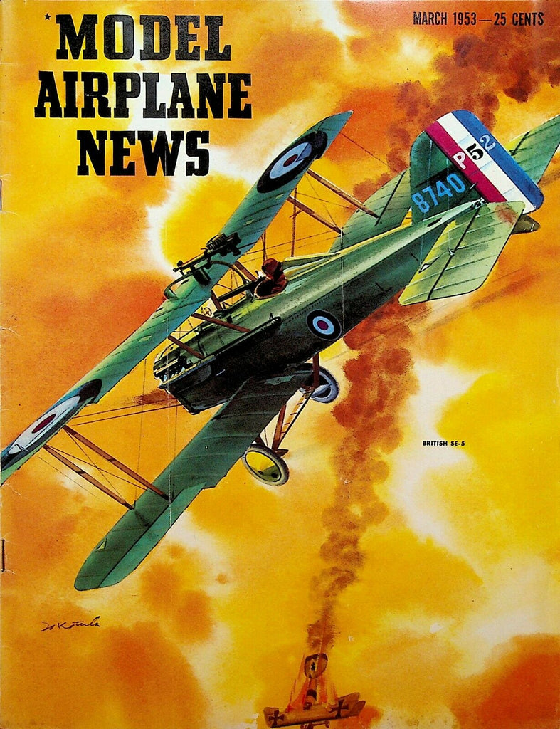 Model Airplane News March 1953 Maachi MB 308 Long Tom 60 Sidewinder