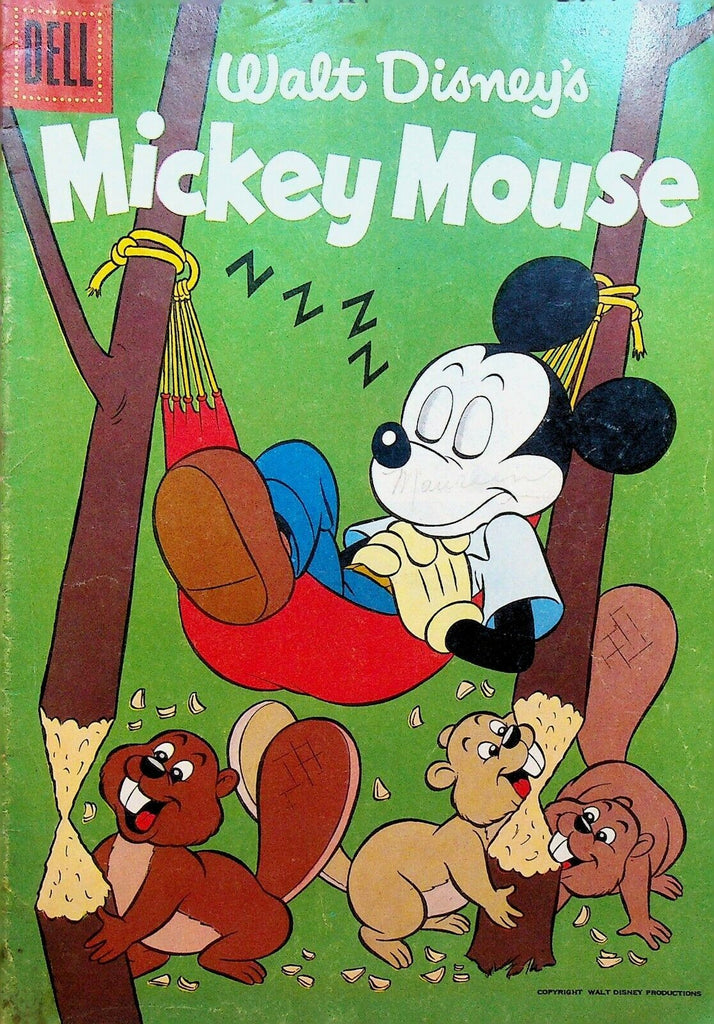 Mickey Mouse 48 Dell Comics 1956 Hammock Beavers Walt Disney