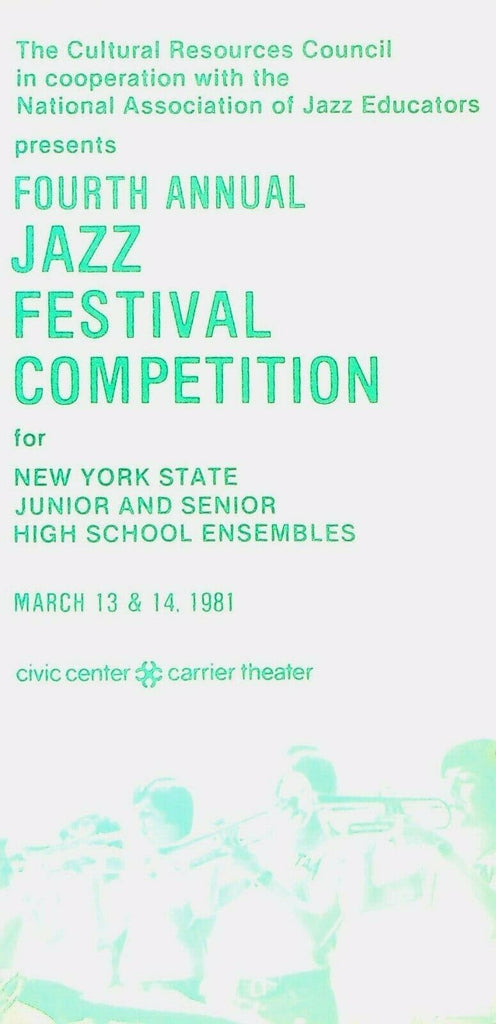 Jazz Festival Competition Brochure 1981 New York State High School Ensembles