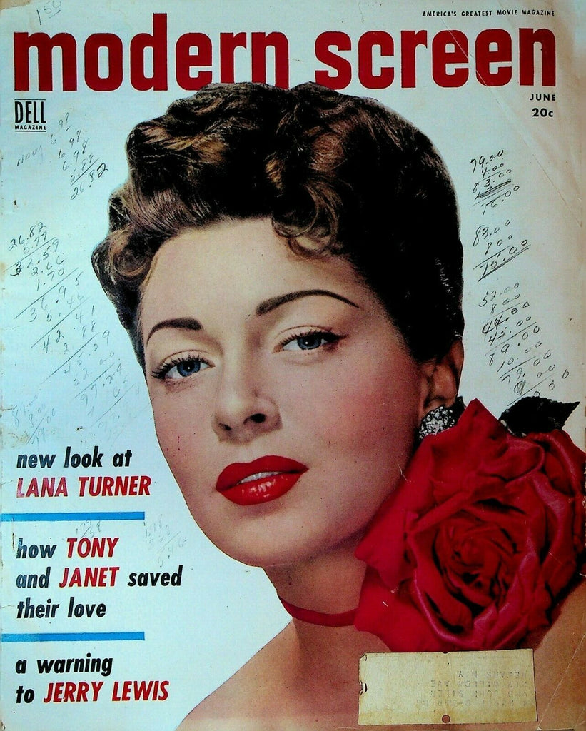 Modern Screen June 1954 Lana Turner Jerry Lewis John Wayne Tony Curtis