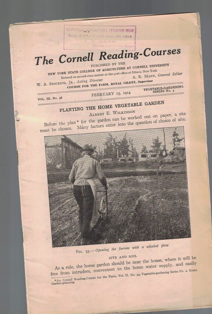 Planting the Home Vegetable Garden 1914 Cornell Reading-Courses