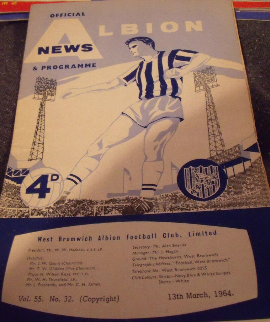 Official Albion News & Programme Football- Albion v Blackpool (March 13 1964)