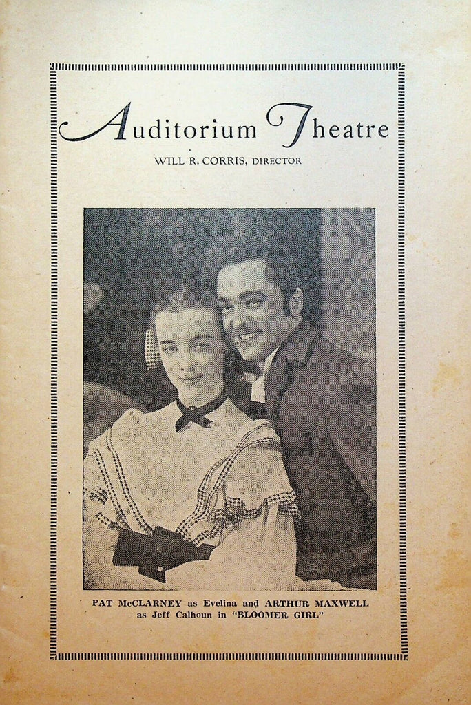 Bloomer Girl Auditorium Theatre Rochester NY Program April 1947 Arthur Maxwell