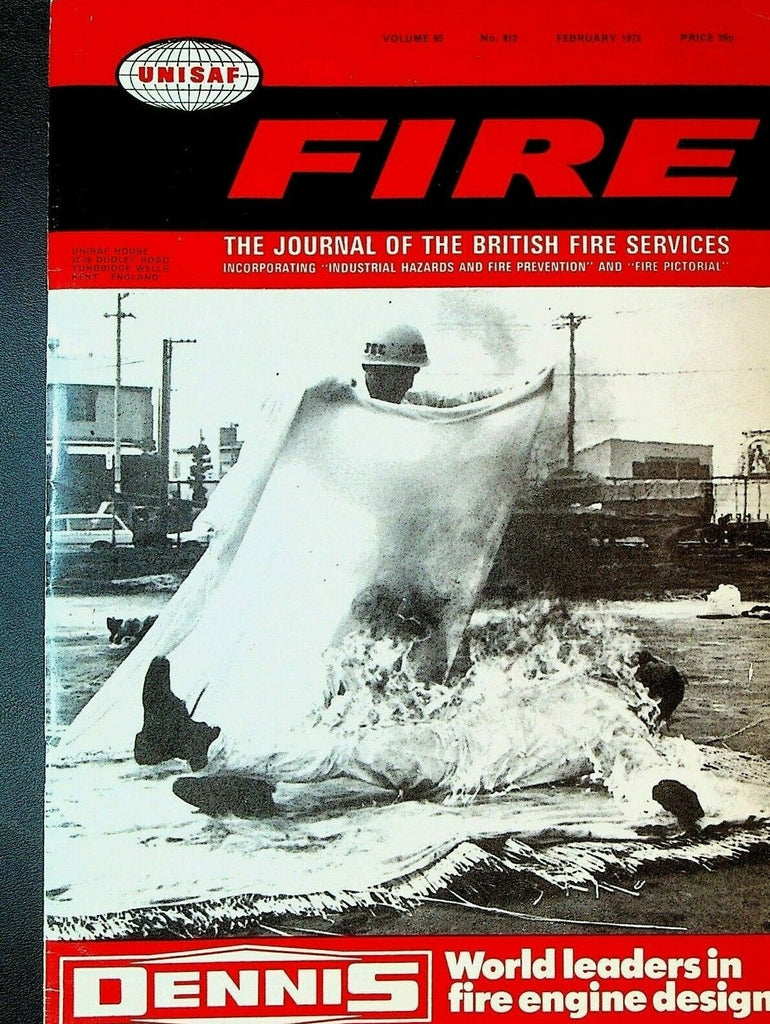 UNISAF Fire Magazine February 1973 British Fire Services Stuntman on Fire