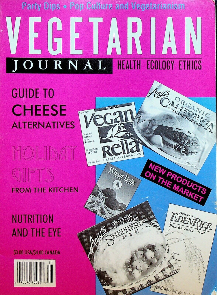 Vegetarian Journal Vol XII #6 1993 Party Dips William Shurtleff Jay Lavine