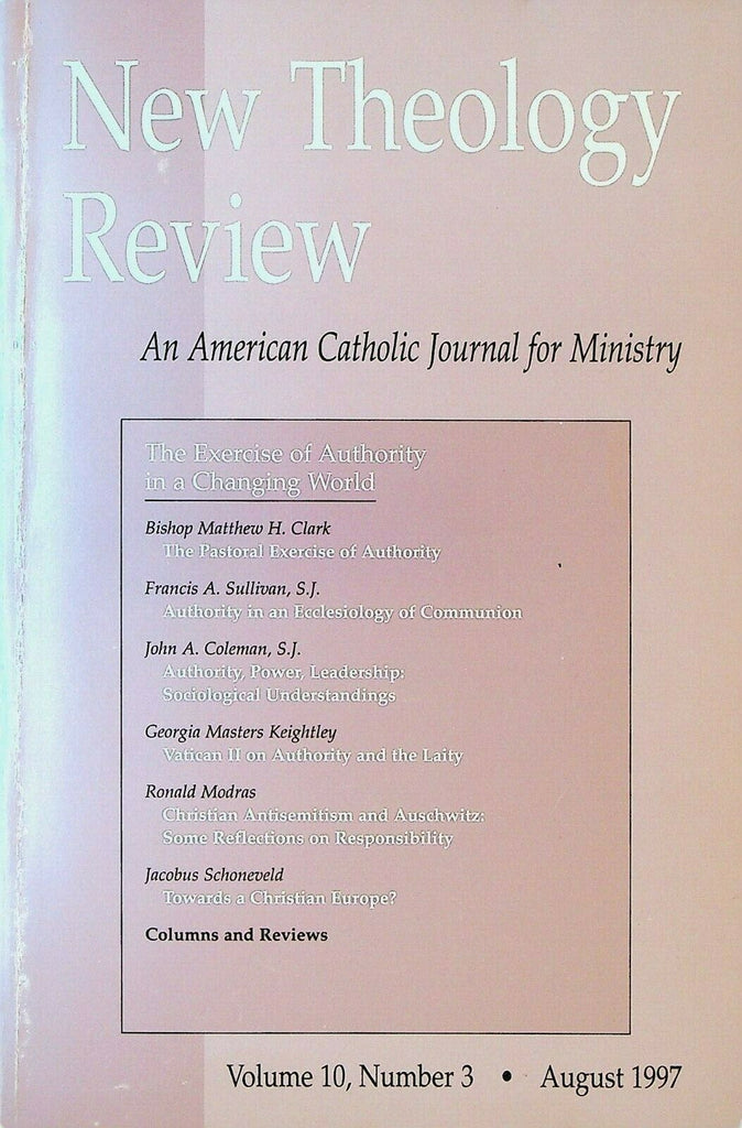 New Theology Review August 1997 Vatican II Christian Antisemitism & Auschwitz