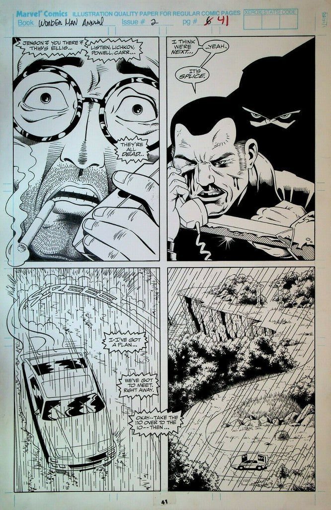 Wonder Man Annual 2 Original Art Page 41 Stephen B Jones Bob Dvorak 1993 Marvel