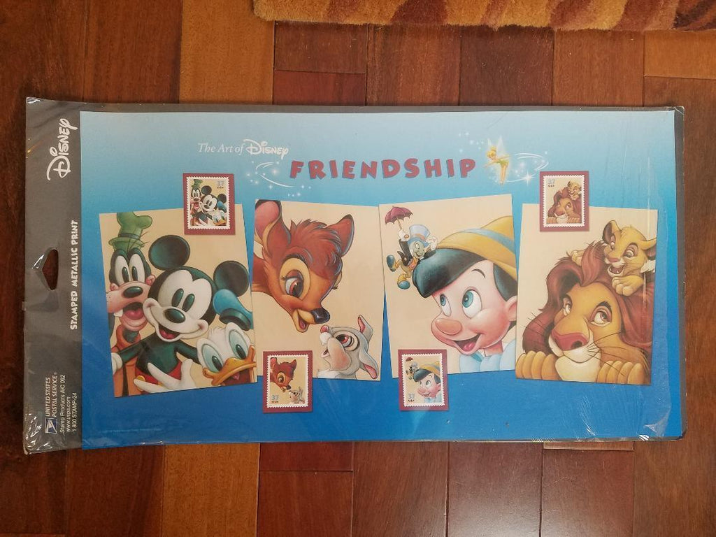 The Art of Disney Friendship Stamp Metallic Pad Mickey Mouse Bambi Simba