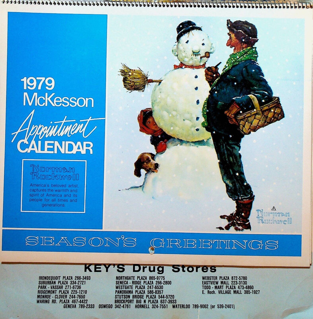 Norman Rockwell 1979 Appointment Calendar McKesson