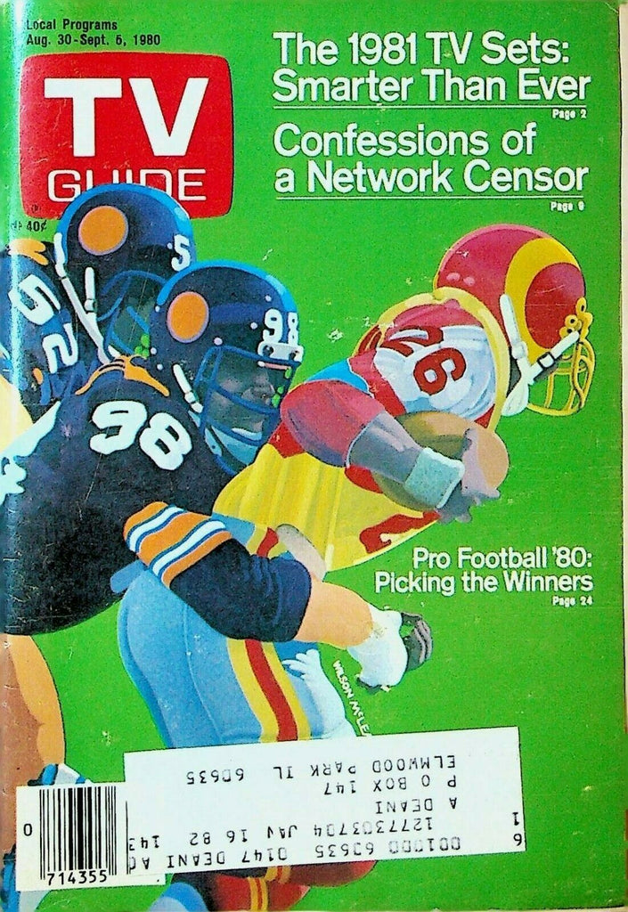 TV Guide August 30 1980 NFL Football Miami Riots Mary Crosby TV Sets