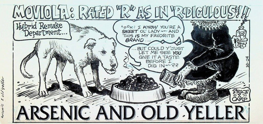 Arsenic & Old Yeller Moviola Comic Strip Original Art Satire 1992 Price & Camp