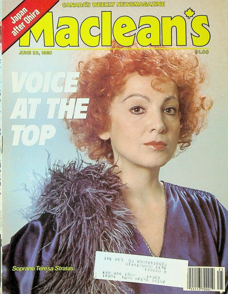 Maclean's June 23 1980 Teresa Stratas Masayhoshi Ohira Wolfman Jack