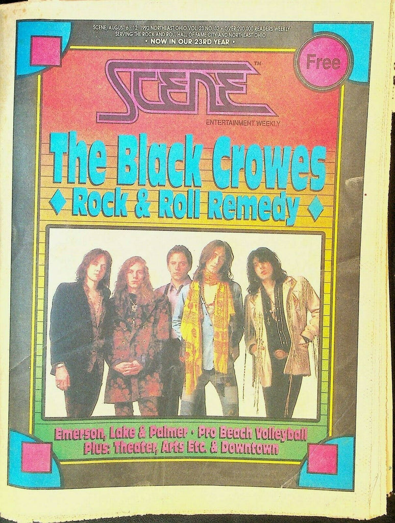 Cleveland Scene Magazine August 6 1992 Black Crowes Pro Beach Volleyball