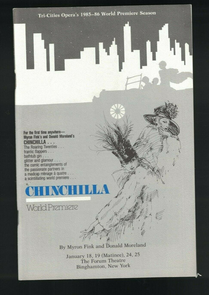 Chinchilla Opera Program World Premiere January 25 1986 Tri-Cities Opera