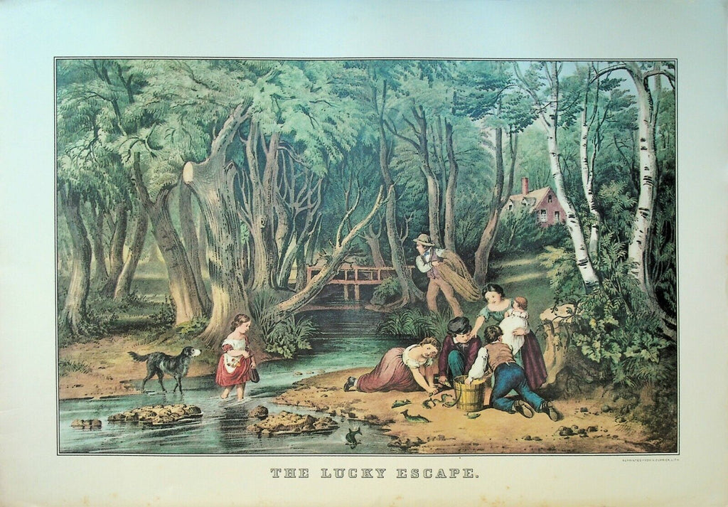 Currier & Ives Calendar Topper 1967 The Lucky Escape