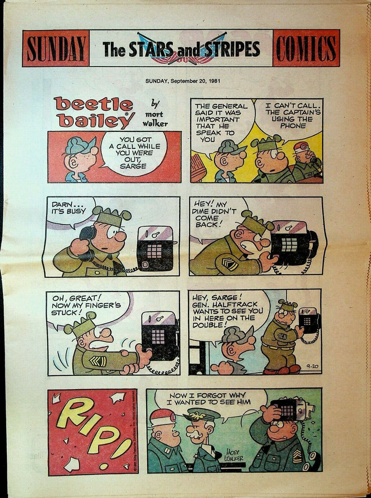 Stars & Stripes Sunday Comics Section September 20 1981 Amazing Spider-Man