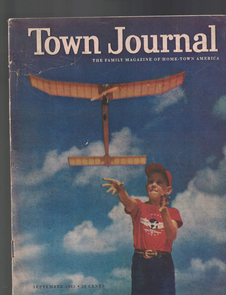 Town Journal Magazine September 1955 Russia Walter Locke Boy With Glider Cover