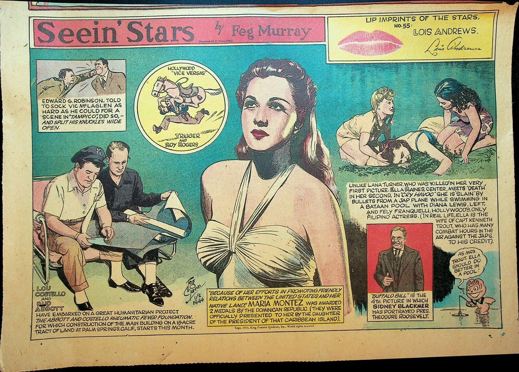 Seein Stars Comic Strip January 2 1944 Abbott and Costello Maria Montez