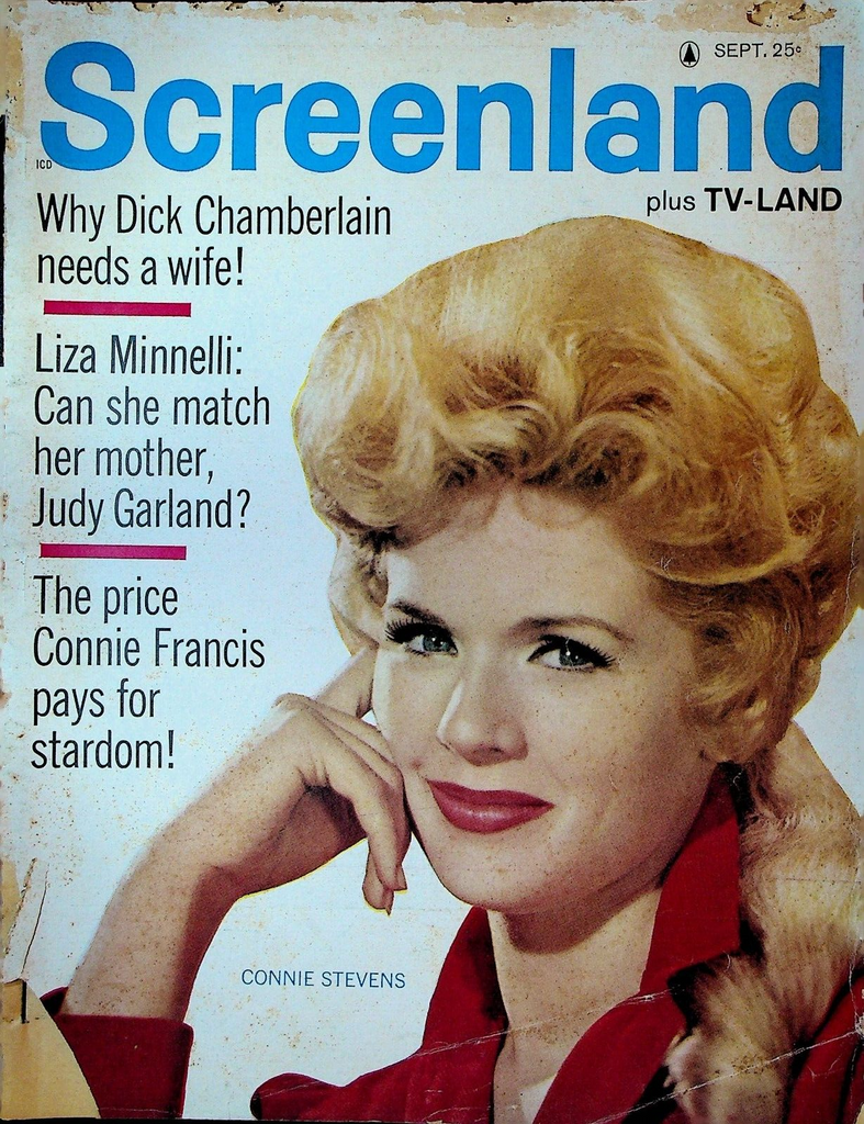 Screenland Magazine September 1963 Liza Minnelli Connie Francis Stevens