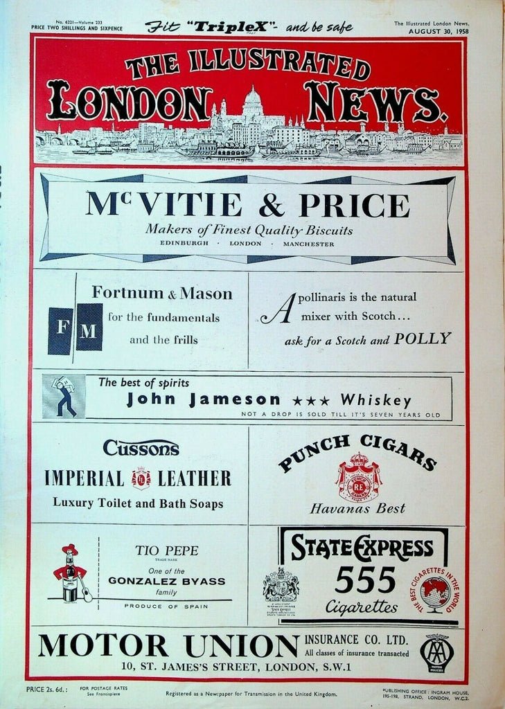 Illustrated London News August 30 1958 USS Nautilus Farnborough Planes