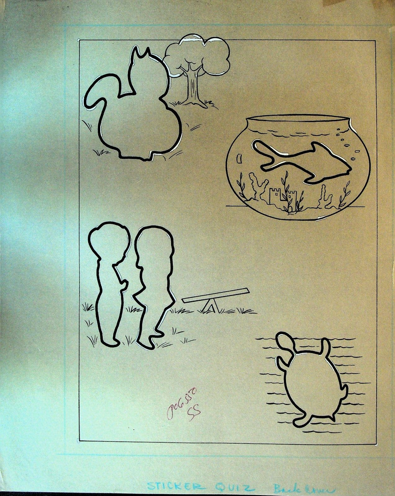 Sticker Whooo?? Quiz Activity Book Original Art Back Cover Turtle Fish Squirrel