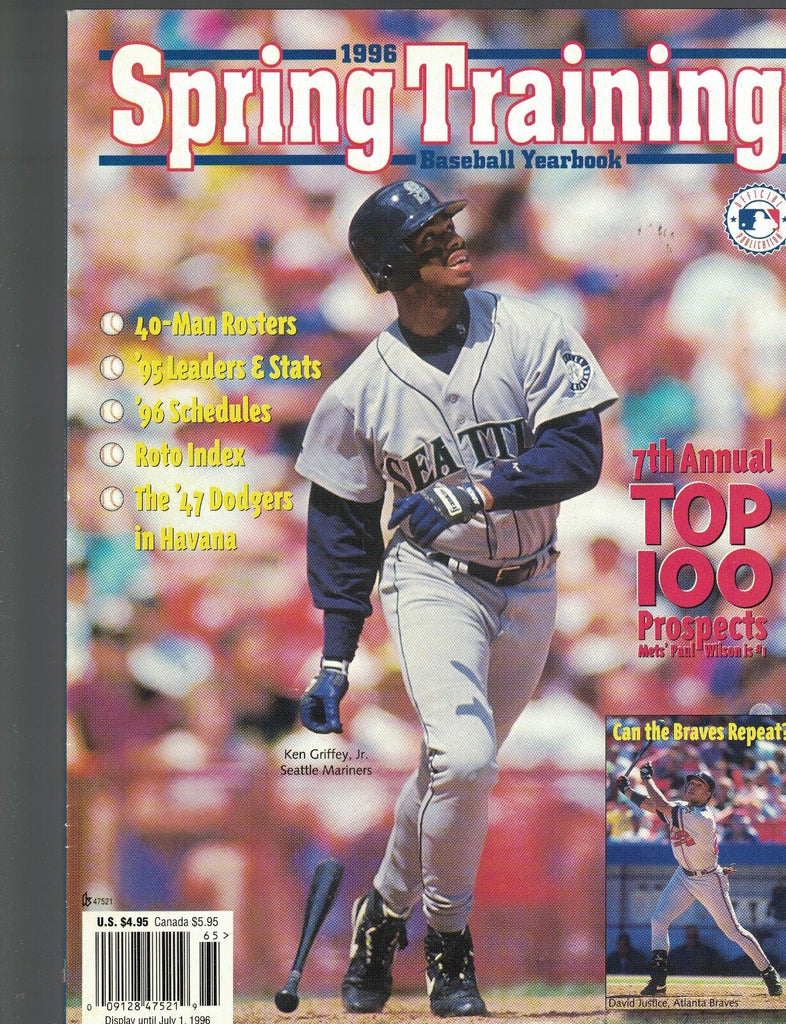 Spring Training Baseball 1996 Yearbook Ken Griffey Jr Atlanta Braves
