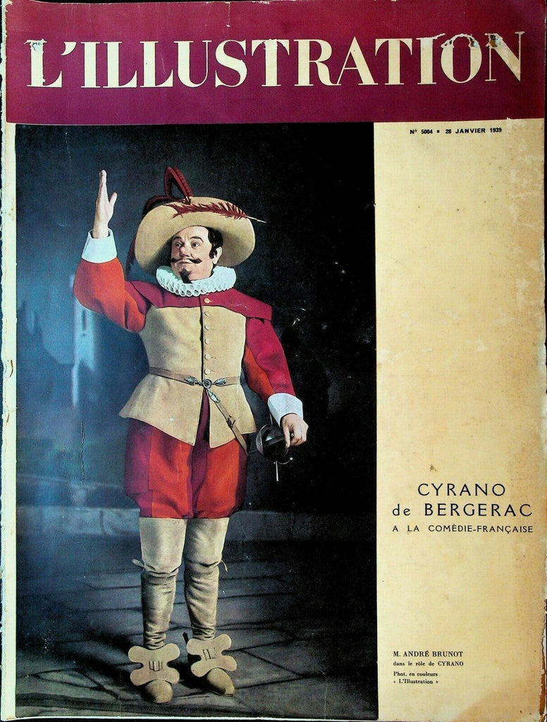 L'Illustration Magazine January 28 1939 Cyrano de Bergerac Spanish Civil War