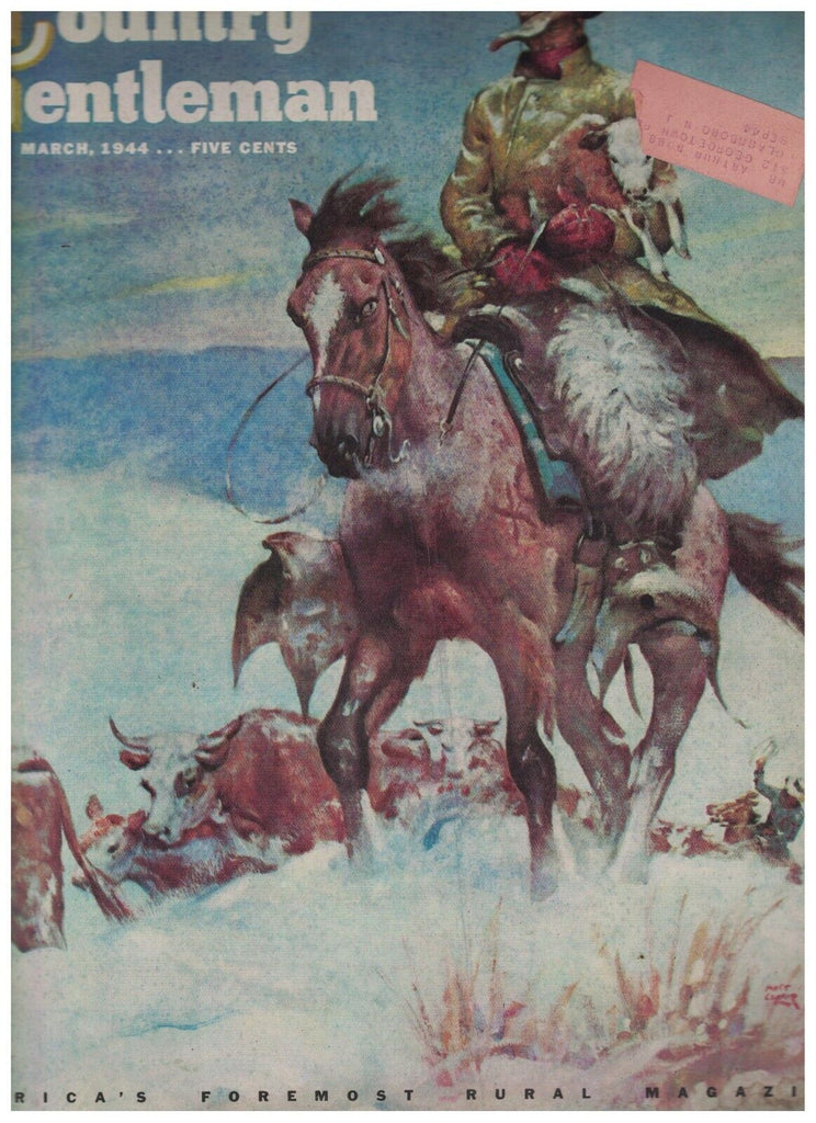 Country Gentleman Magazine March 1944 Matt Clark Erle Stanley Gardner Rabbits