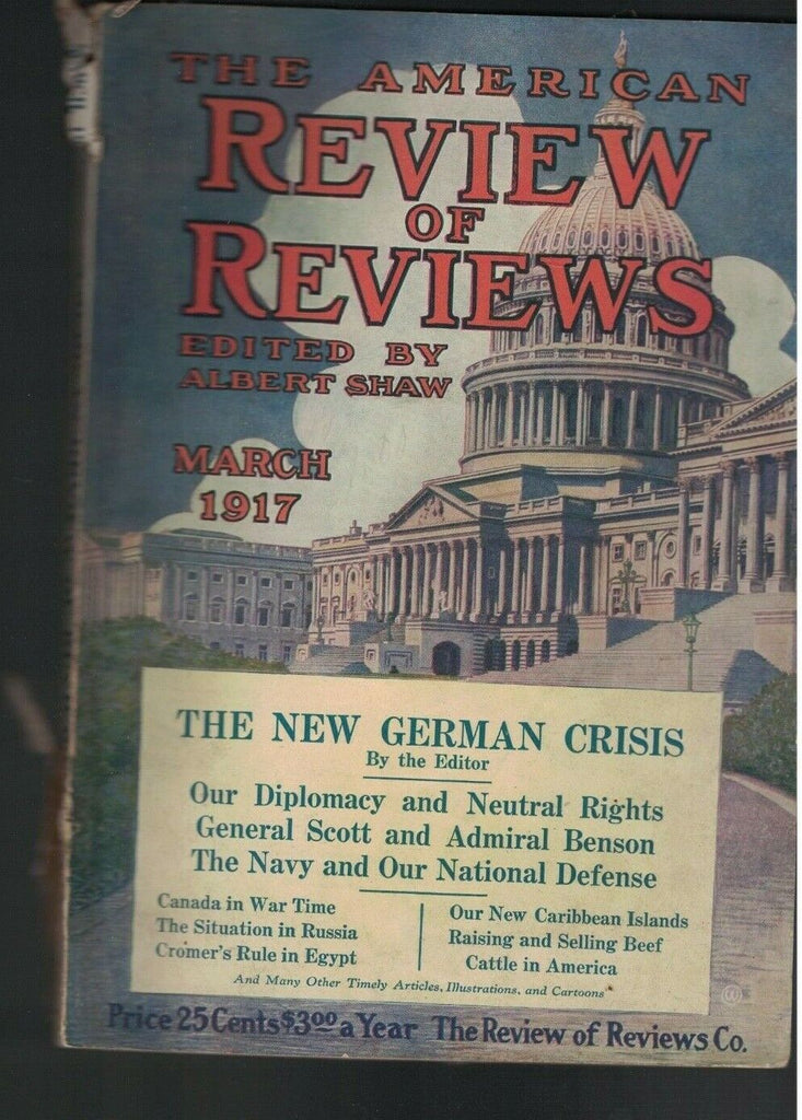 American Review of Reviews March 1917 Caribbean Islands Cattle Canada Navy