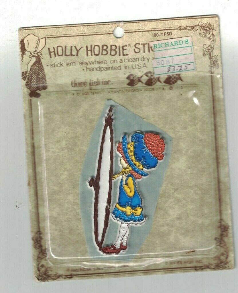Holly Hobbie Sticker 1973 Three Fish Inc American Greetings Sealed on Card