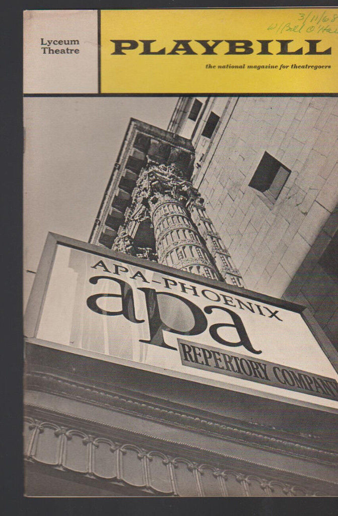 The Show Off Playbill March 1968 Helen Hayes APA-Phoenix Repertory Company