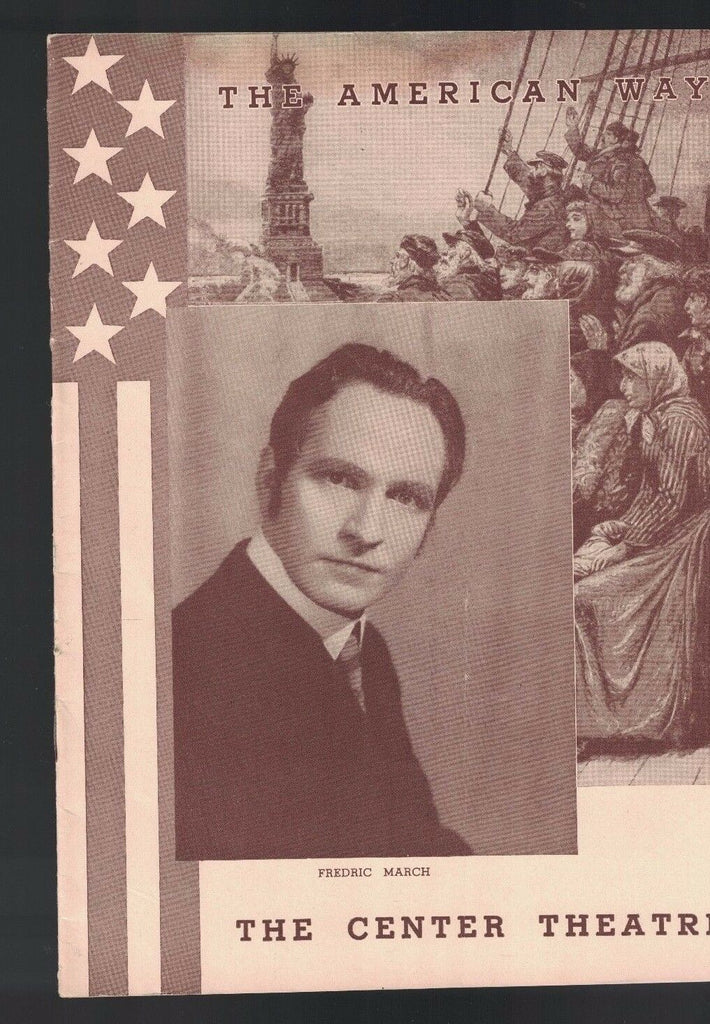 The American Way Playbill April 10 1939 Fredric March Florence Eldridge