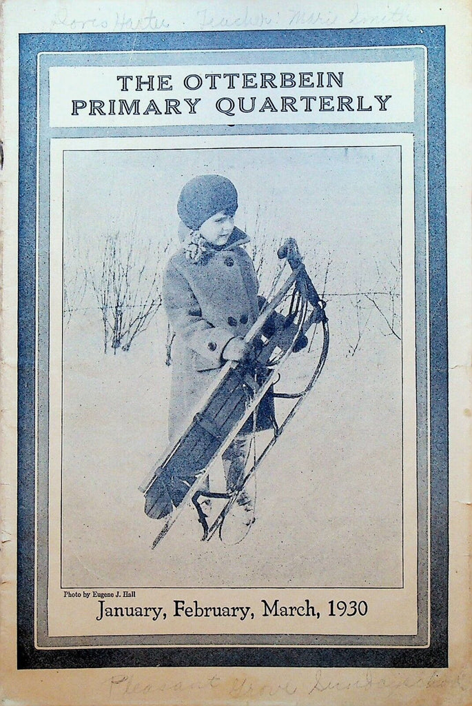 Otterbein Primary Quarterly Magazine January 1930 Snow Sledding