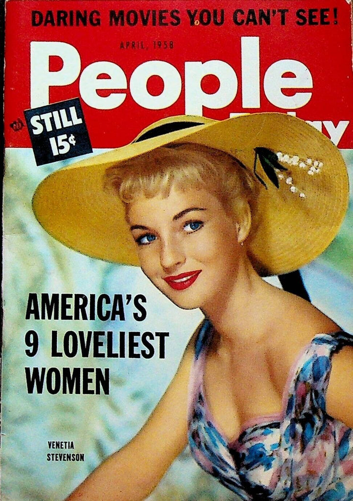 People Today Magazine April 1958 Liz Taylor Tina Louise Venetia Stevenson