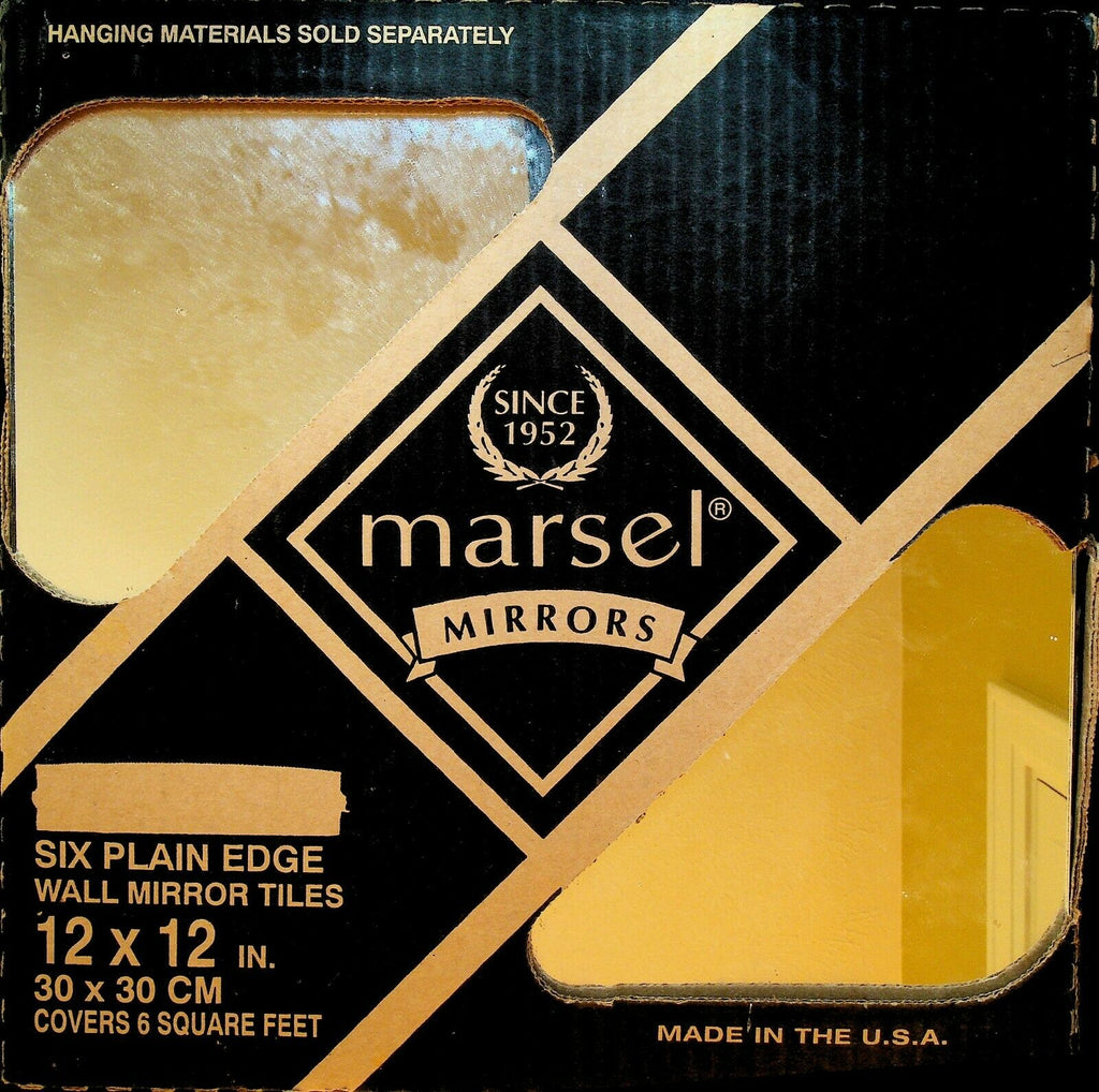 Marsel Mirrors Six Plain Edge Wall Mirror Titles 12x12 Inch NOS Unopened