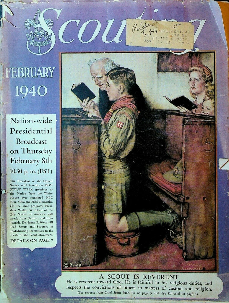 Scouting Magazine February 1940 Norman Rockwell A Scout is Reverent