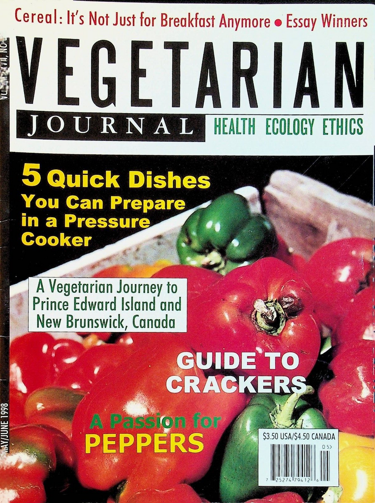 Vegetarian Journal Vol XV1I #3 1998 Cereal Crackers Peppers