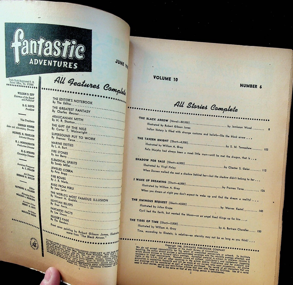 Fantastic Adventures Pulp June 1948 Jamieson Wood Warren Kastel AB Chandler