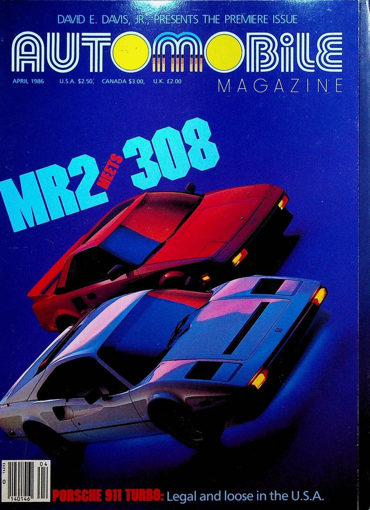 Automobile Magazine April 1986 FIRST ISSUE Porsche 911 Turbo Ferrari 308