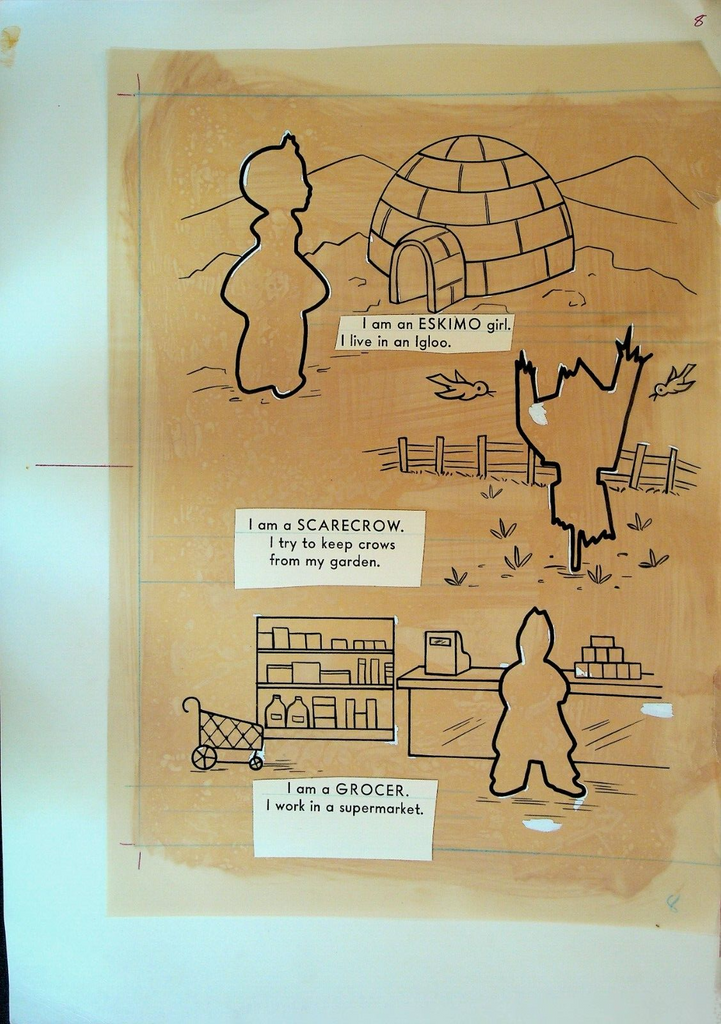 Sticker Whooo?? Quiz Activity Book Original Art Eskimo Scarecrow Grocer