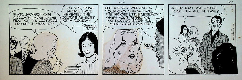 The Jackson Twins by Dick Brooks Original Comic Strip Art June 10 1976