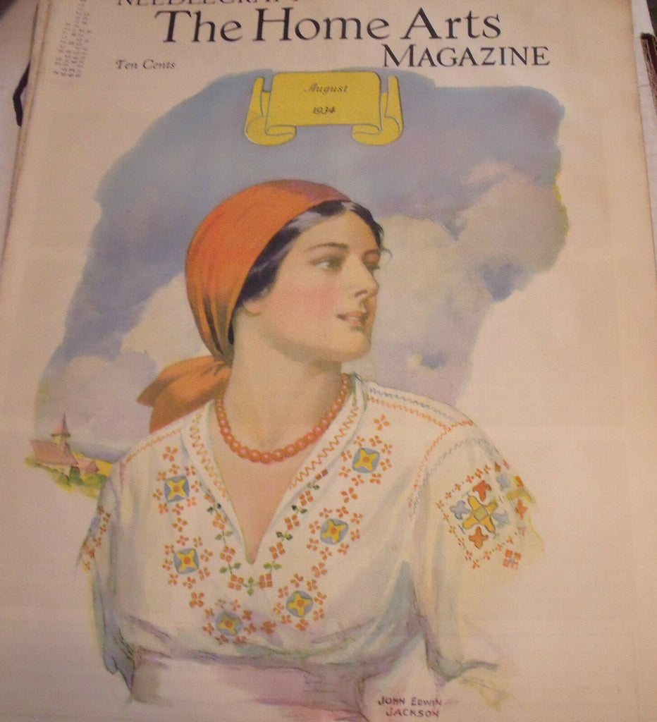 Needlecraft The Home Arts Magazine August 1934   John Edwin Jackson cover