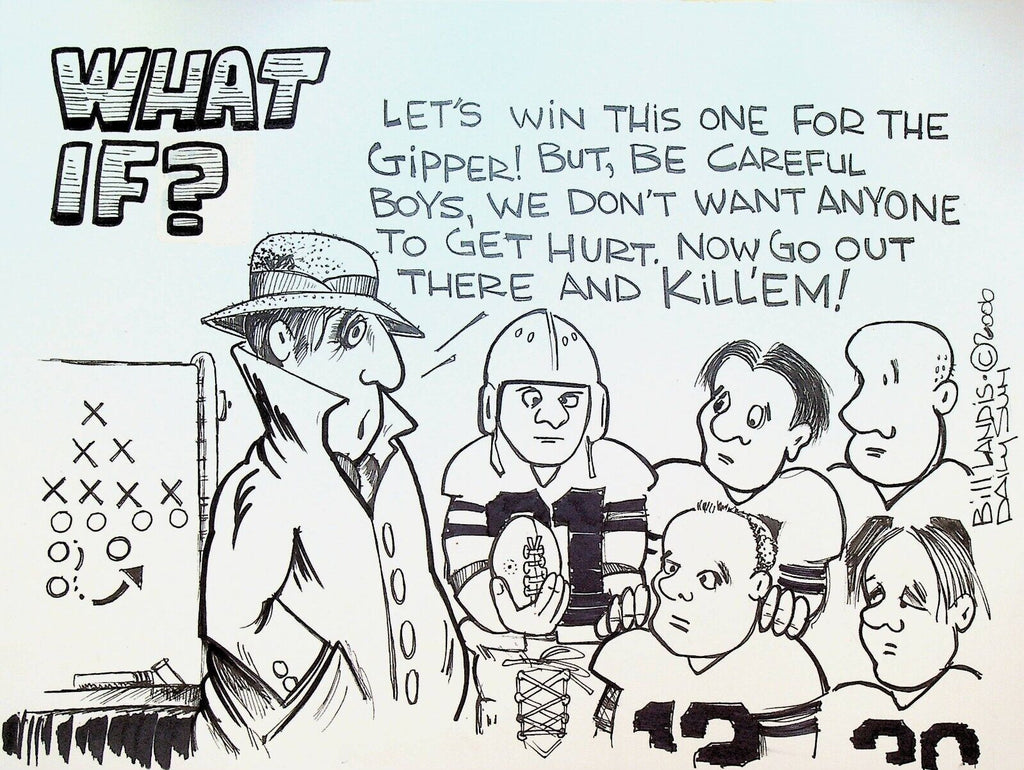Bill Landis Original Cartoon Art The Villages Daily Sun 2006 Football
