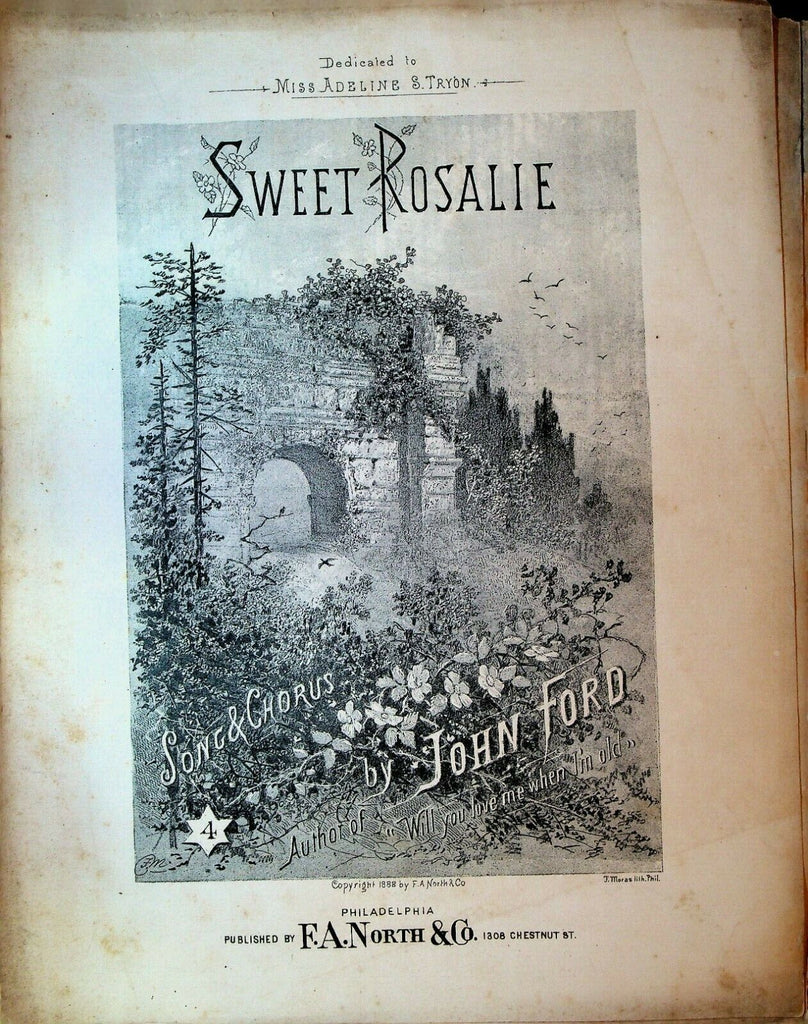 Sweet Rosalie Sheet Music 1888 John Ford FA North & Co