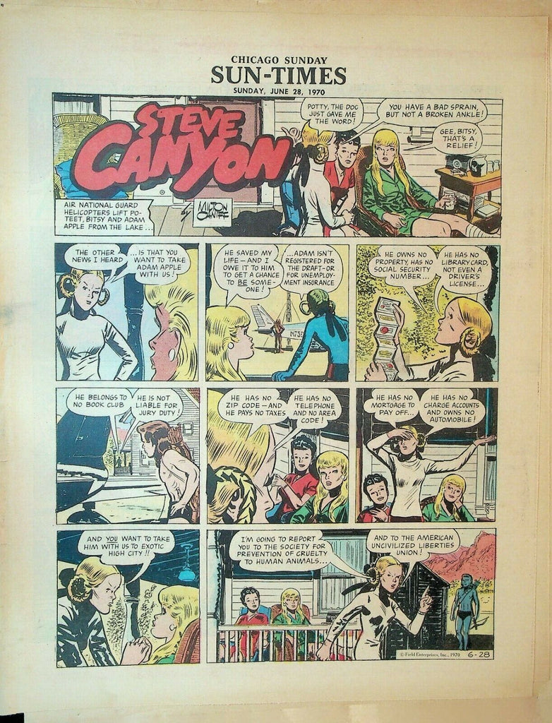 Chicago Sunday Sun-Times Comic Section June 28 1970 Steve Canyon Mary Worth