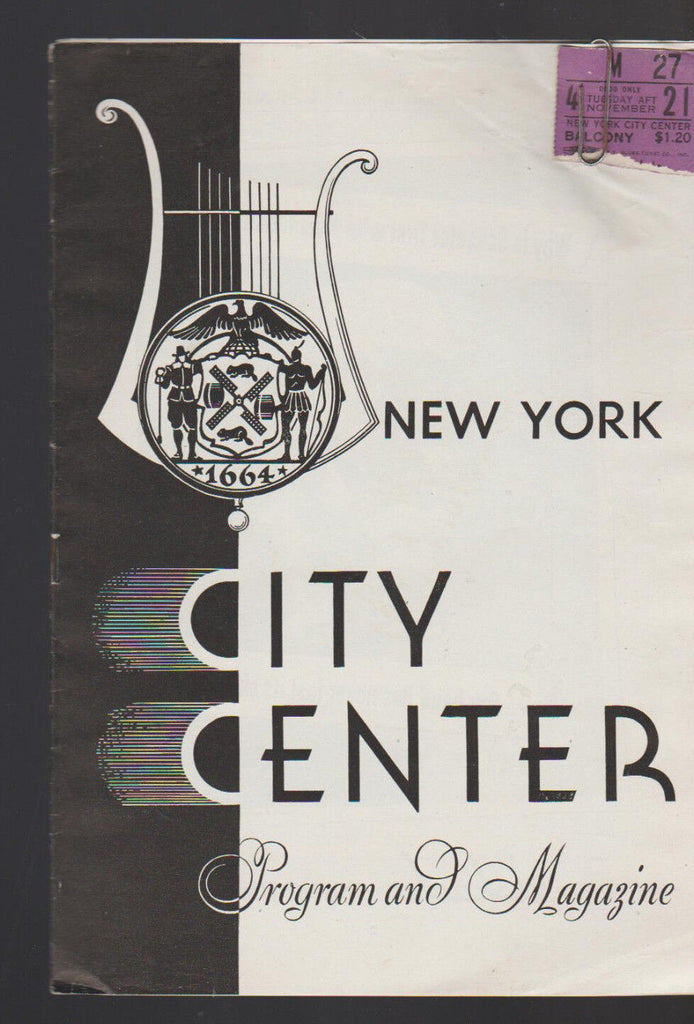 New York City Center Program Magazine November 20 1944 Manon Lescaut