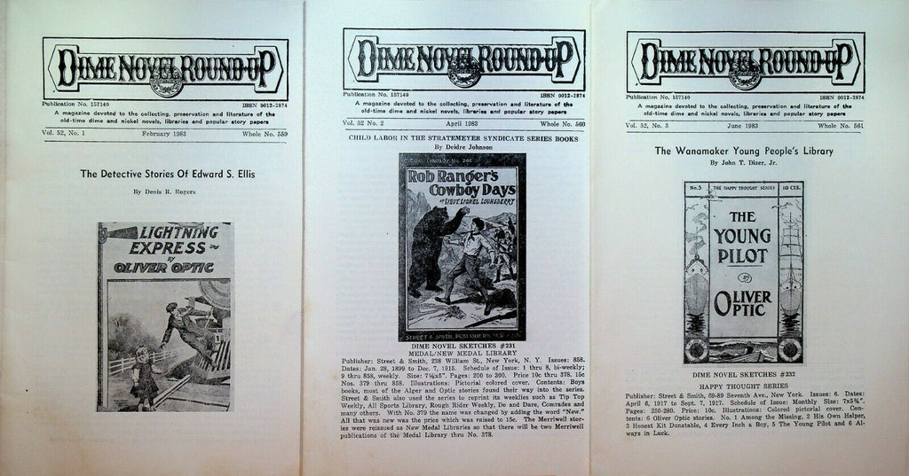 Dime Novel Round Up 1983 Lot of 6 Issues Buffalo Bill John Wanamaker