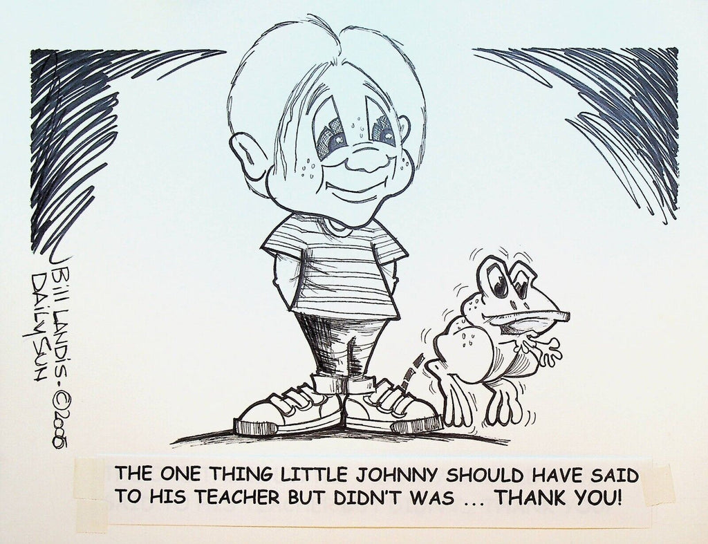 Bill Landis Original Cartoon Art The Villages Daily Sun 2005 Student