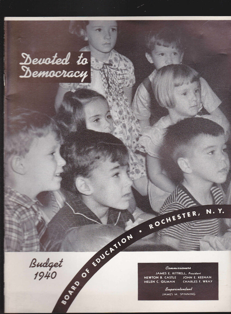 Rochester NY Board of Education 1940 Budget Devoted to Democracy